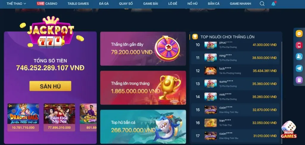 Hoàn trả cực cao 78vin